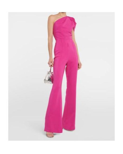 Roland Mouret Pink Asymmetric Crepe Jumpsuit