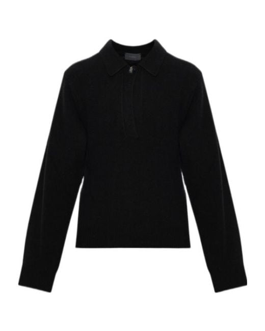 Haikure Black Polo Knitted Top