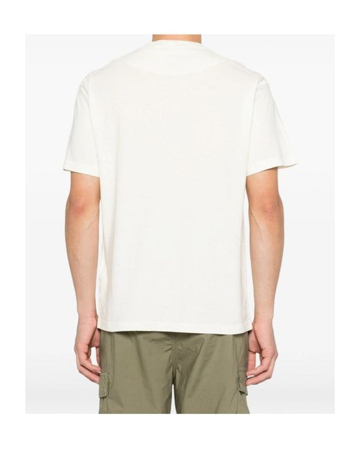 Stone Island White Logo Patch Crew-Neck T-Shirt for men