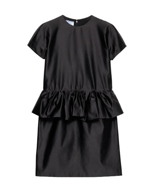 Prada Black Duchesse Silk Mini-Dress
