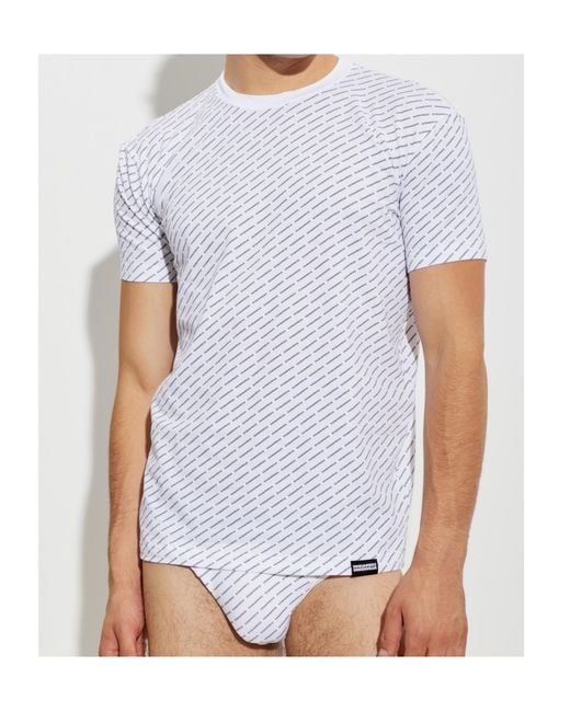 DSquared² White Round Neck Short-Sleeved Underwear for men