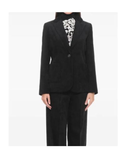D.exterior Black Corduroy Blazer Jacket
