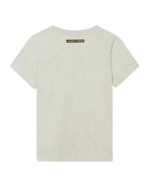 KENZO Gray Elephant-Print Cotton Top