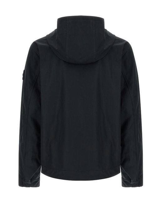 Stone Island Black Logo Patch Zip-Up Jacket for men