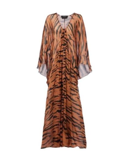Adriana Degreas Brown X Sabine Getty Printed Silk Kaftan