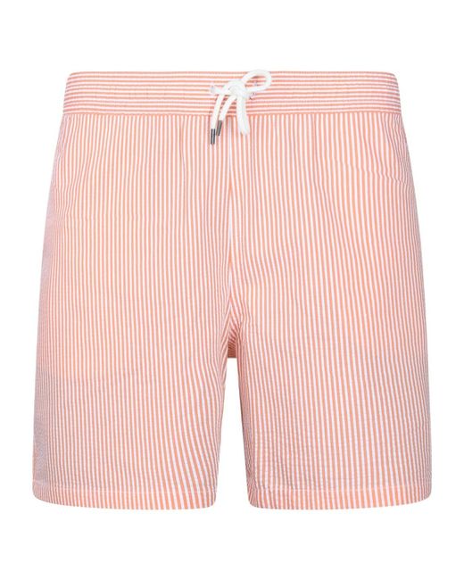Polo Ralph Lauren Pink Sea Striped Swim Shorts for men