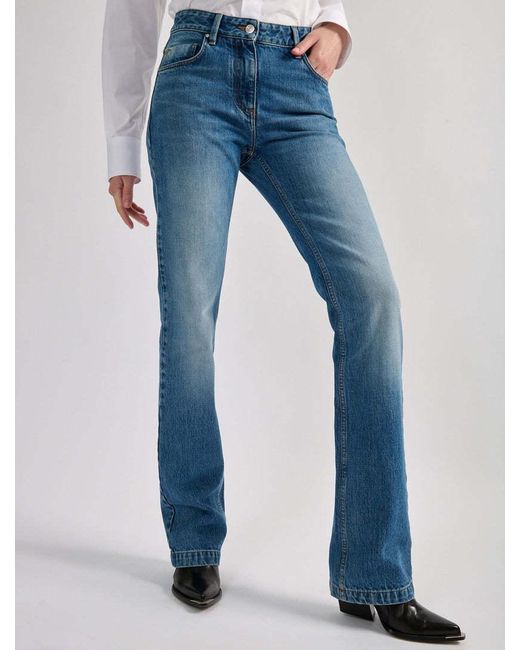 Barbara Bui Blue Logo-Plaque Jeans