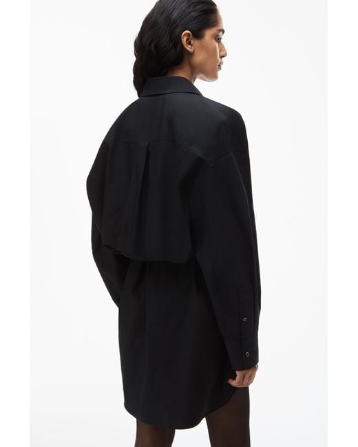 T By Alexander Wang Black Layered Mini Shirtdress