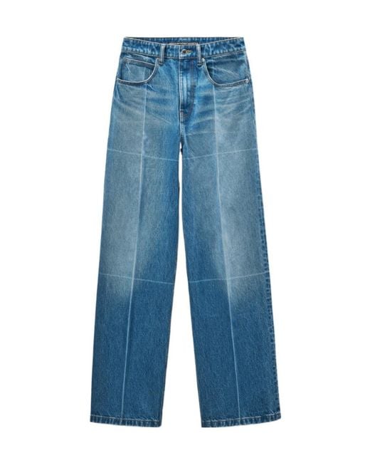 Alexander Wang Blue Logo Patch Faded Jeans