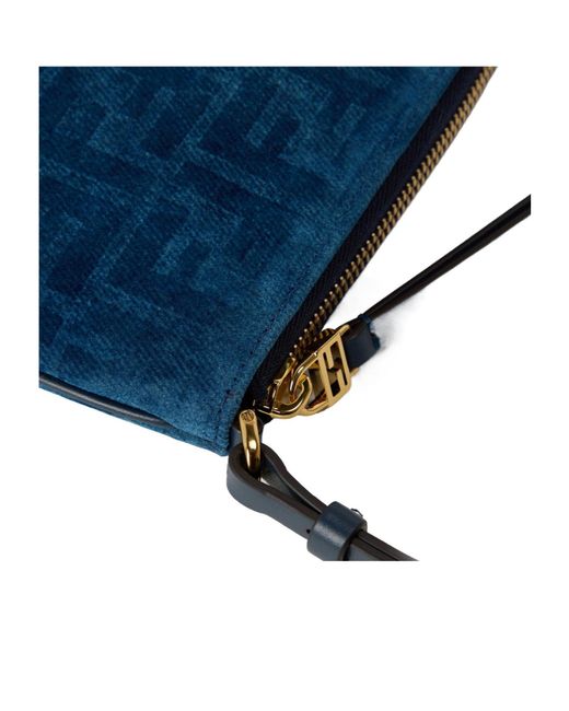 Fendi Blue Zippered Underarm Bag