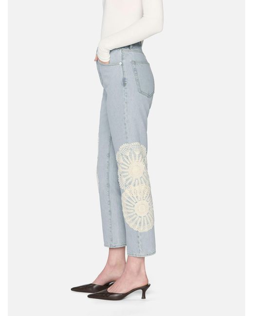 FRAME Gray The Crochet Jeans