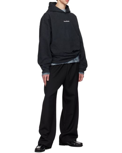 Acne Blue Logo Printed Oversized Hoodie