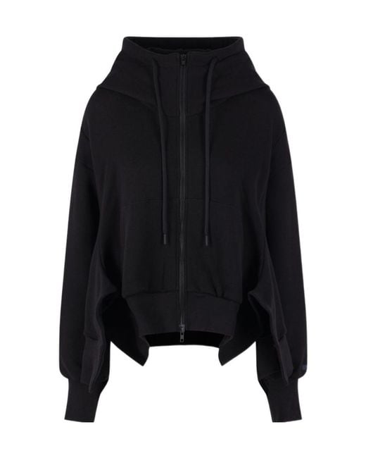Yohji Yamamoto Black Liy/C French Terry Flared Hoodie