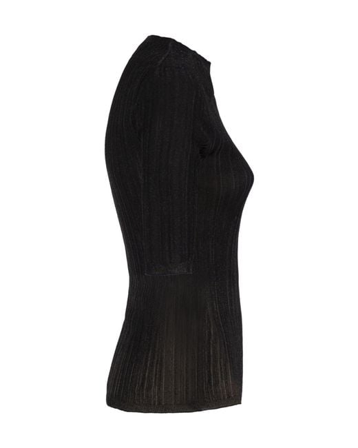Fabiana Filippi Black Crew-Neck Knit Top
