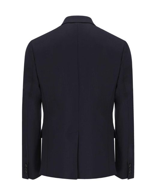 Valentino Blue Single-Breasted Tailored Blazer for men