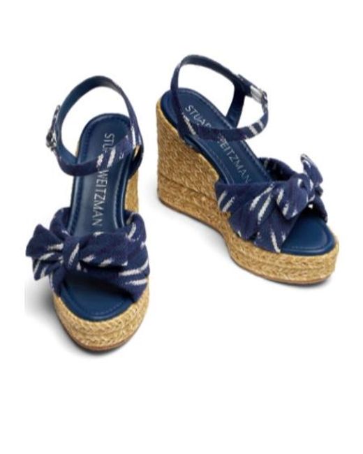 Stuart Weitzman Blue Sofia 80Mm Wedge Espadrilles