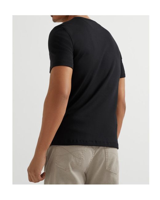 Brunello Cucinelli Black Short-Sleeved Crewenck T-Shirt for men