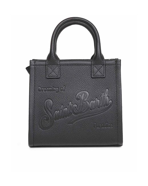 Mc2 Saint Barth Black Grained Leather Tote Bag