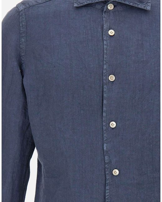 Eleventy Blue Long Sleeved Buttoned Shirt for men