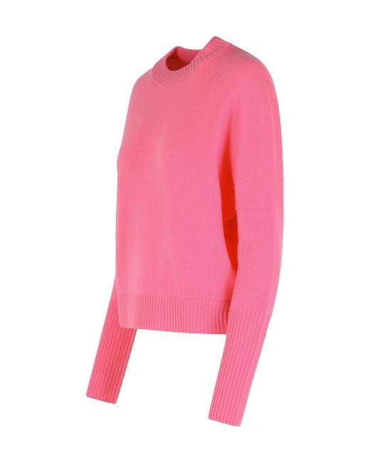Closed Pink Ribbed Crew Neck Sweater