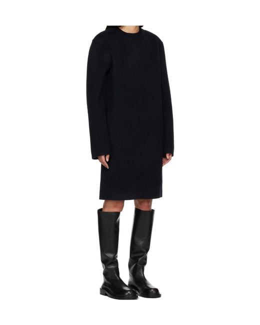 Totême Black Broad Midi Dress