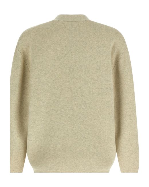 Isabel Marant White Curtis Logo Intarsia Knitted Cardigan for men
