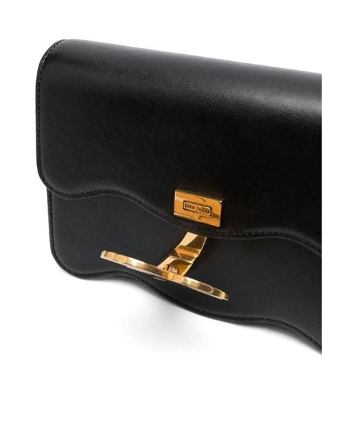 Palm Angels Black Palm Tree Logo Plaque Shoulder Bag