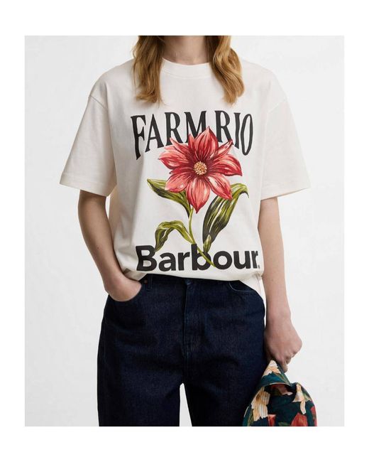 Barbour White Farm Rio Wild Flower Oversized Graphic T-Shirt