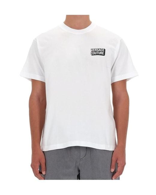 Versace White Jeans Couture Logo Patch T-Shirt for men