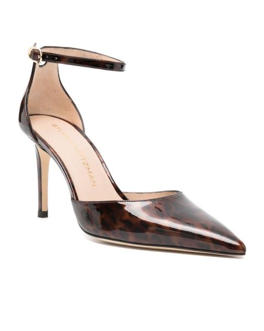 Stuart Weitzman Brown Pointed High-Heeled Sandals