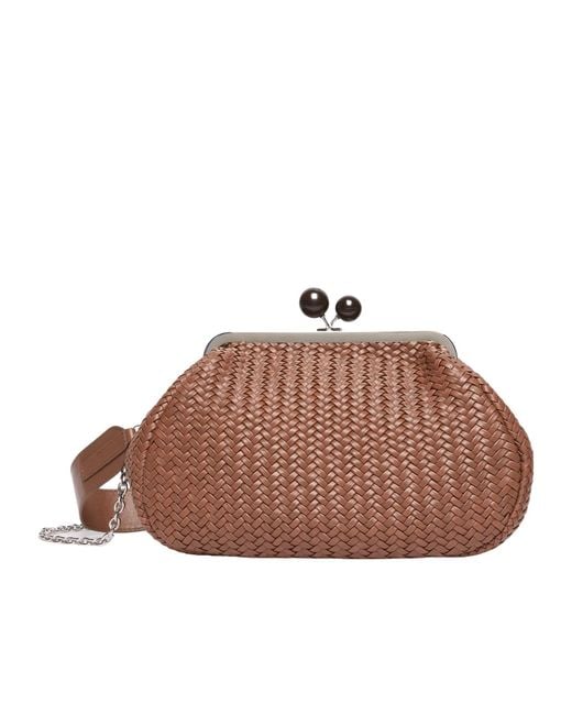 Weekend by Maxmara Brown Letter Detail Shoulder Bag