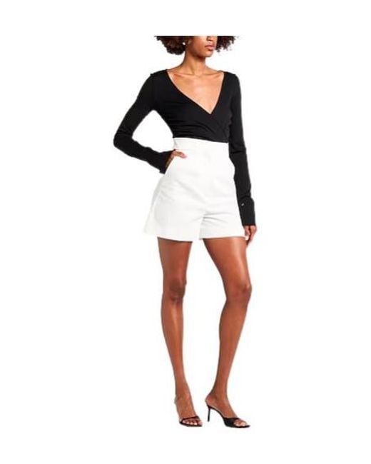 Max Mara Black Solid Long-Sleeve Bodysuit