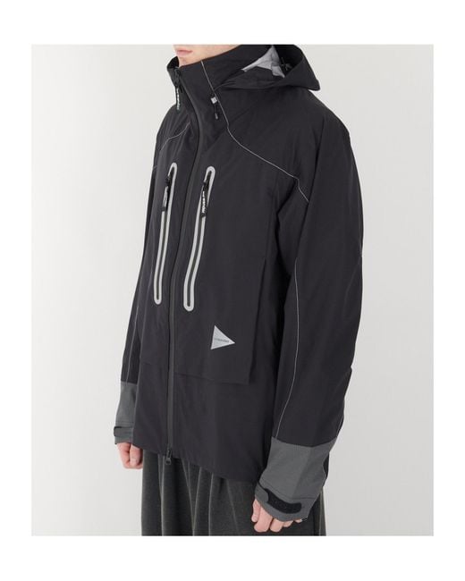 And Wander Black Hooded Casual Jacket for men
