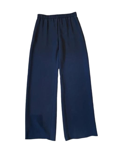 Valentino Blue Wide-Leg Casual Pants