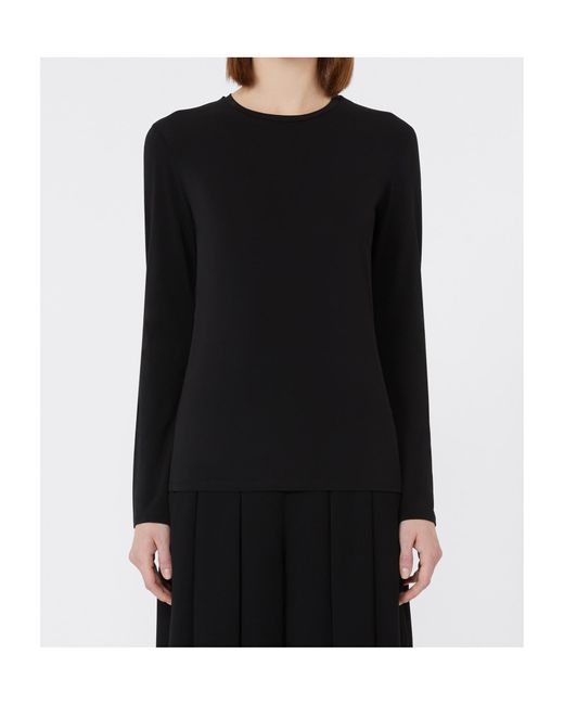 Max Mara Black Viscose Mesh T-Shirt