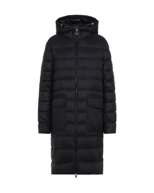 Moncler Black Sedan Logo Patch Hooded Coat