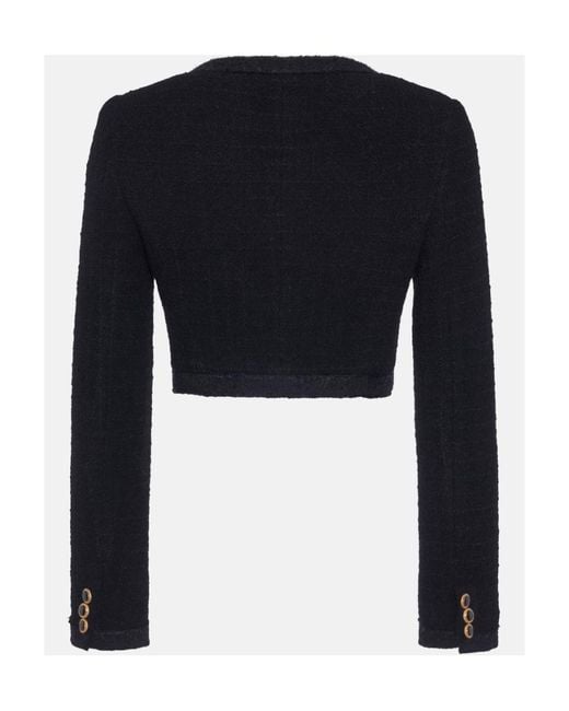 Alessandra Rich Black Long Sleeved Cropped Jacket