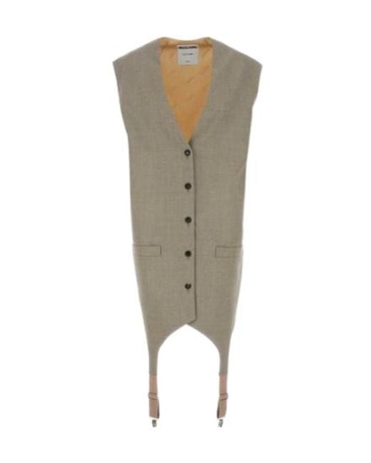 Moschino Green Single-Breasted Oversized Vest