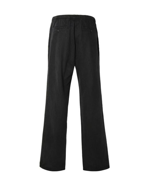 Palm Angels Black Cotton Blend Pants for men