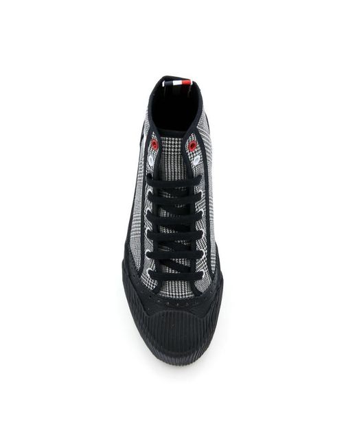 Thom Browne Black Check Round Head Casual Sneakers
