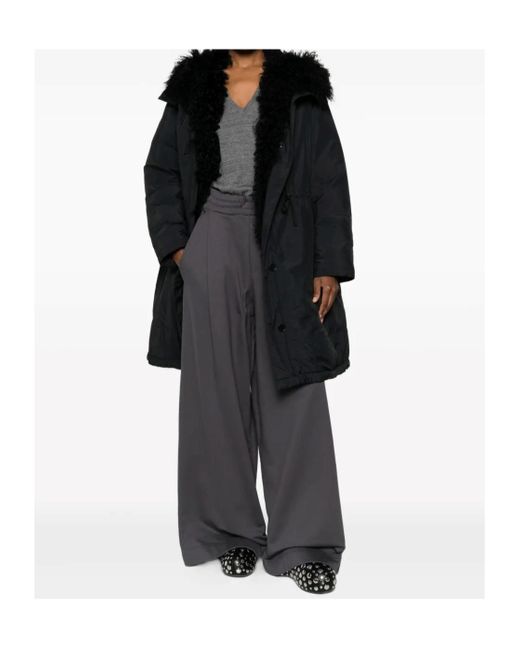Yves Salomon Black Faux Fur-Trim Jacket