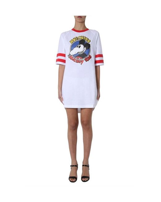 Moschino White Short-Sleeved Dress