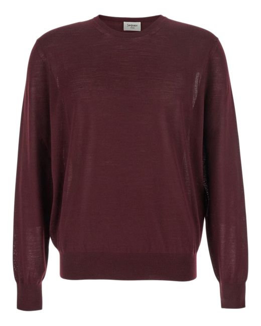 Saint Laurent Purple Long-Sleeved Sweater for men