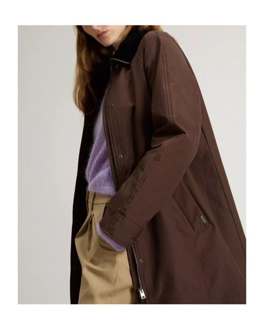 Woolrich Brown Single-Breasted Coat