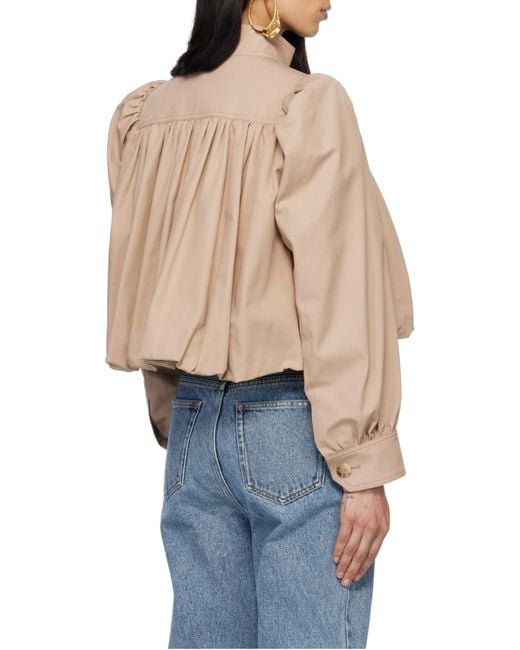 Chloé Natural Boule Gathered Jacket