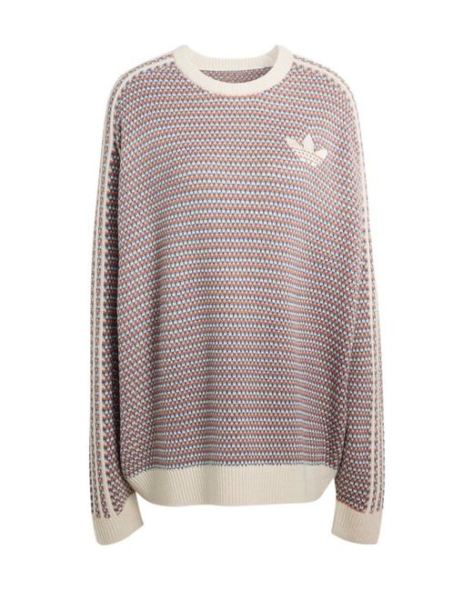 Adidas Originals Multicolor Trefoil-Embroidered 3-Stripes Sweater