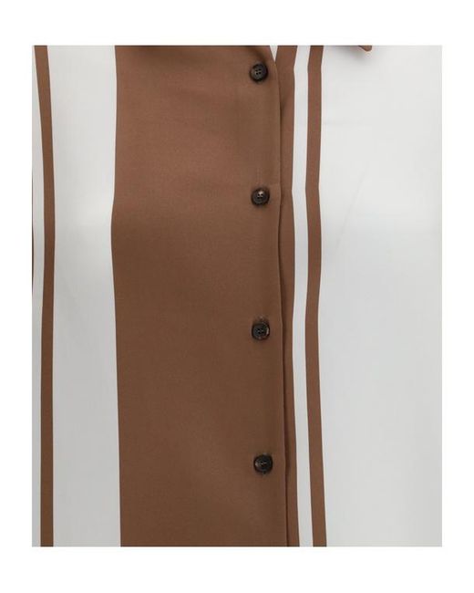 Kiton Brown Long Striped Shirt