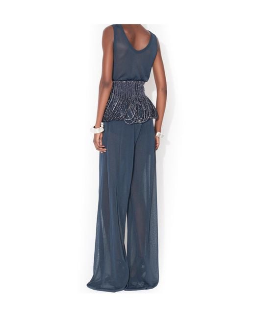 Alaïa Blue Fluid Jumpsuit