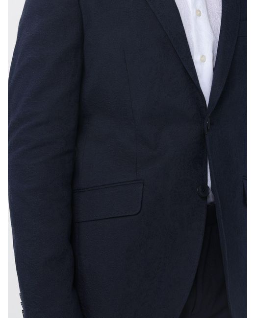 Etro Blue Single-Breasted Tailored Blazer for men