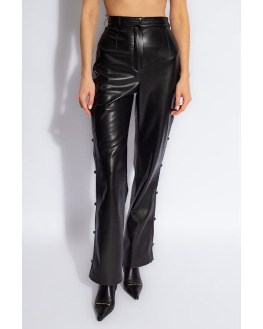 Nanushka Black Felina Straight Leg Trousers